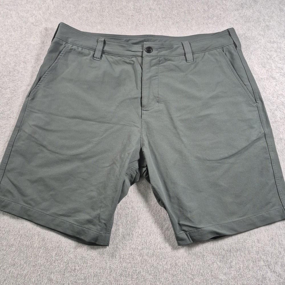 American Giant Shorts Mens 38 Green Chino Stretch Performance Lightweight Nylon